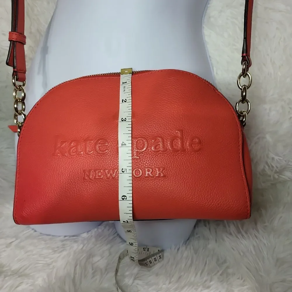 Kate spade real leather orange crossbody purse gently preloved,